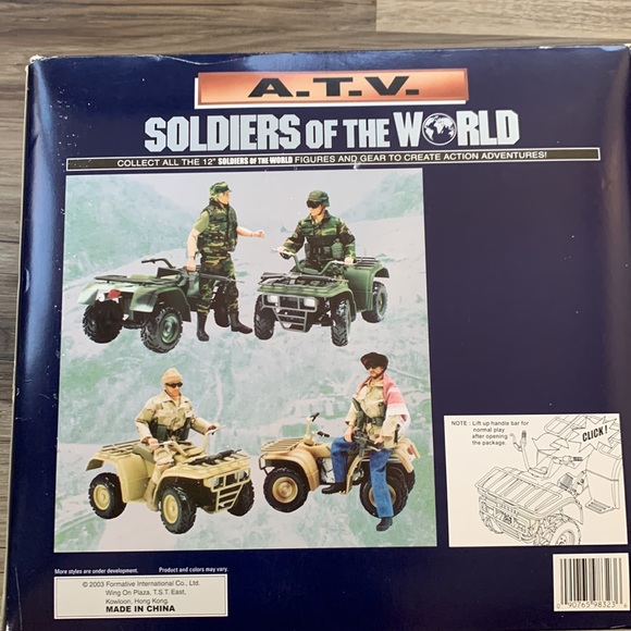 ATV Vehicle & Soldier of The World Army Man Fighter Doll SOTW 2003 new vintage - Picture 5 of 12